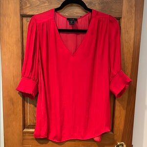Rachel by Rachel Roy Red V-Neck Top